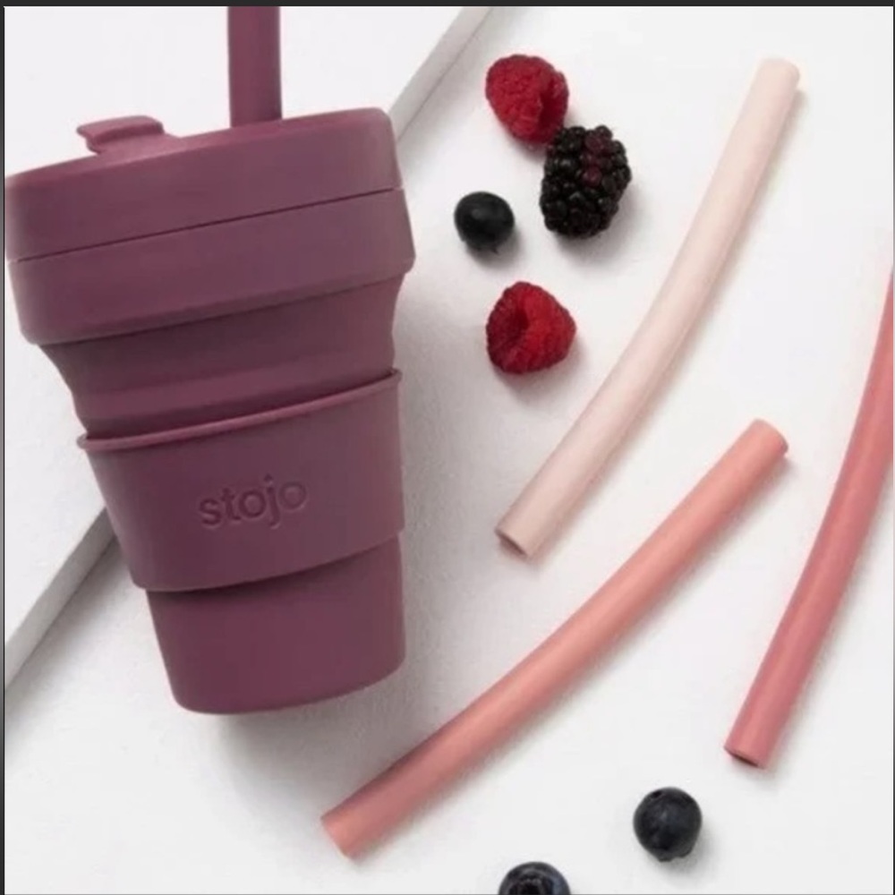 Stojo | 12oz Collapsable Cup With 4 Reusable Straws